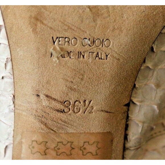 George Mang Jane Sling Back Heels Pink Python Italy Shoes w/Box Sz 36.5 US 6 - Picture 10 of 11